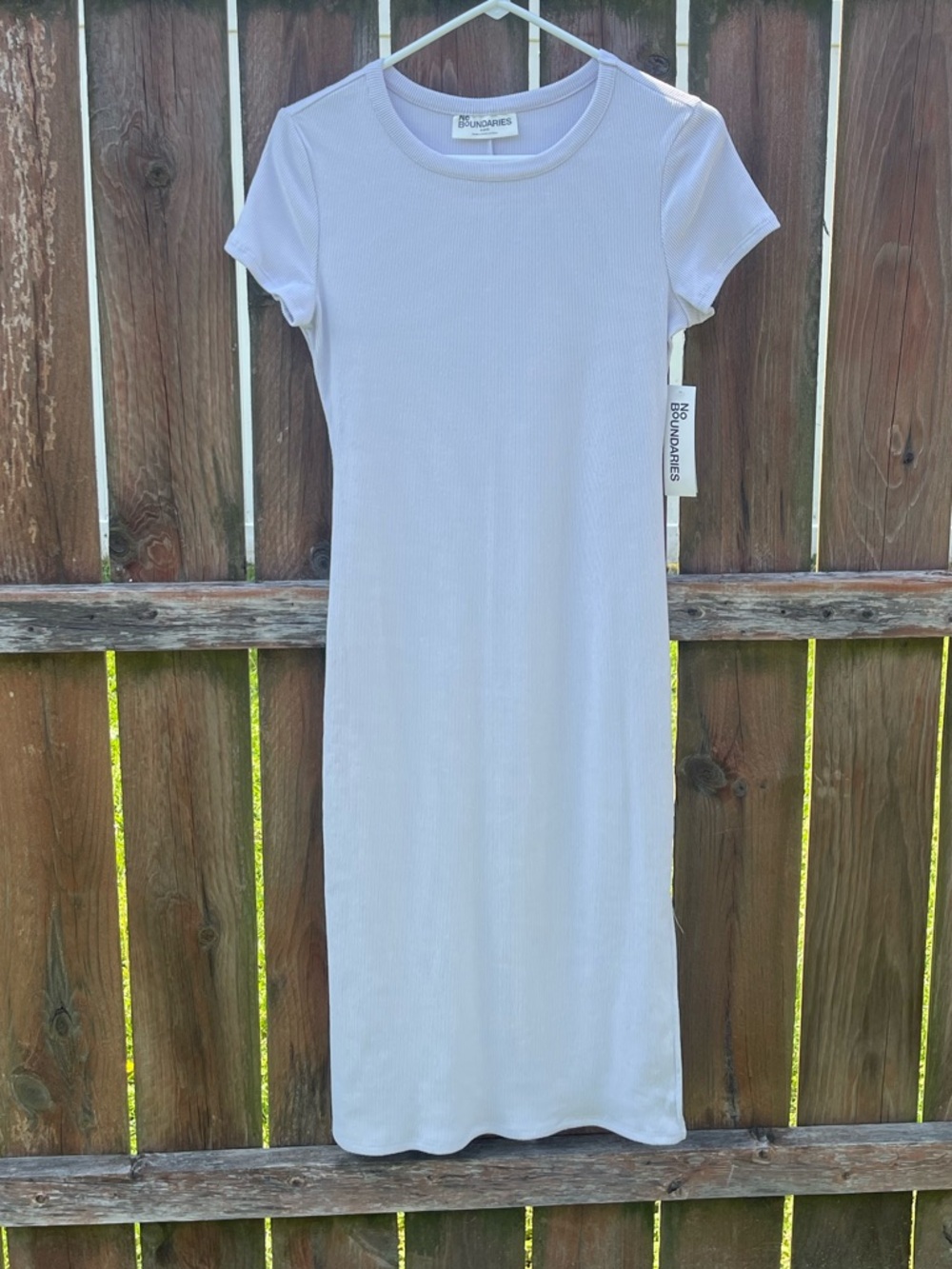 No Boundaries Purple Ribbed Short Sleeve fitted Midi Dress
